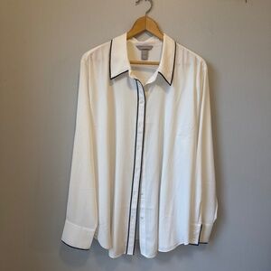H&M black and white button-down shirt